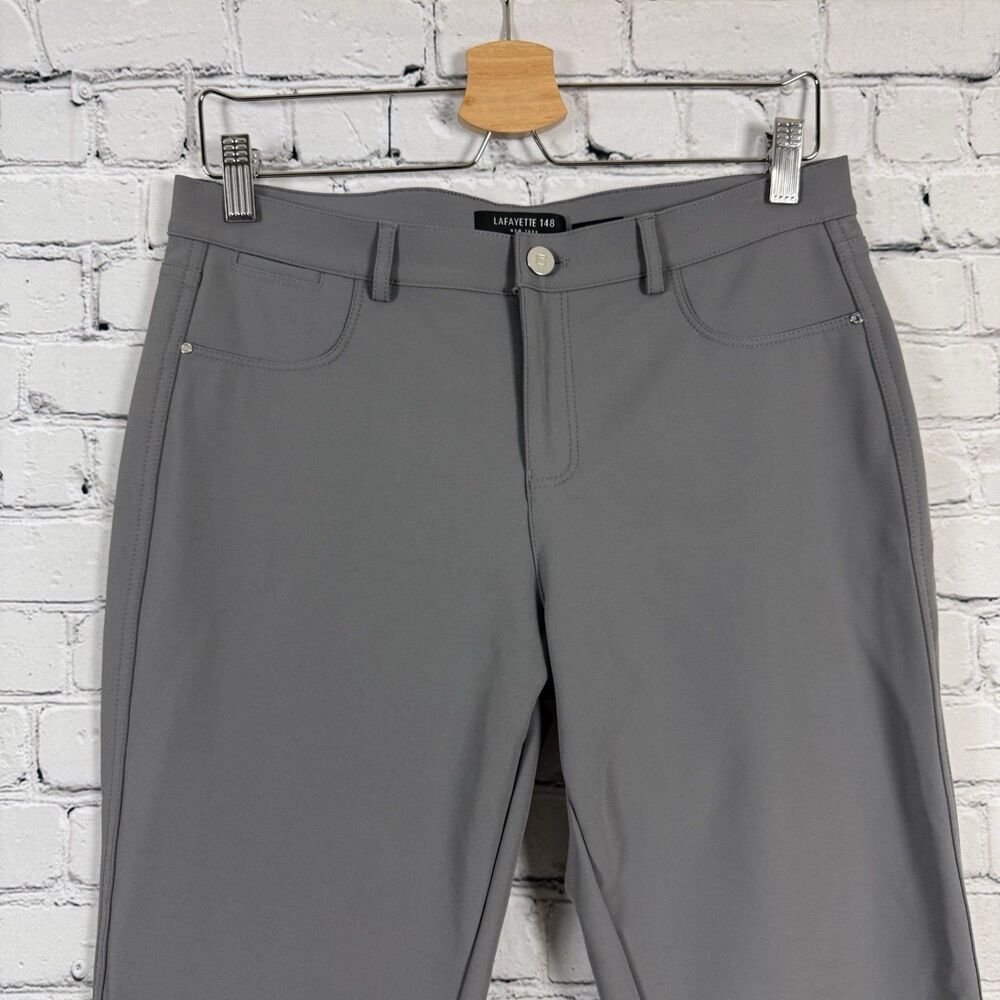 Lafayette 148 New York Acclaimed Stretch Mercer Skinny Pants Gray Womens Size 8 - Picture 3 of 9